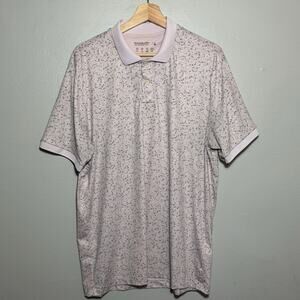 Men's Size L Abercrombie & Fitch Soft Air Knit Polo Short Sleeve Pink Gray Speck